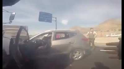 Cop chases car driver. Idk why and I don't want to assume. But the car drives seems sus.
