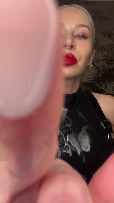 Get down here and lick up every drop of that cum from my chest, don&rsquo;t leave a single spot, I want you to clean me up like the good little pet you are.