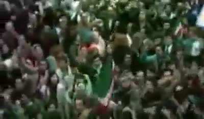 A Shahist demonstration during the revolution, January of 1979