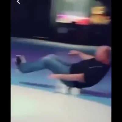The man rides with his butt