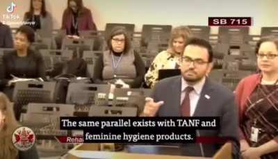 Using Eminem's lyrics at a state assembly meeting to talk about period poverty.