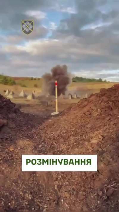 Ukrainian combat engineers clear Russian mines and obstacles before Ukrainian incursion into Kursk Oblast, August 2024