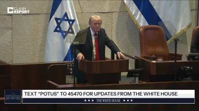 Knesset members Ayman Odeh and Ofer Cassif were removed from the hall after raising a sign reading "genocide&rdquo; during Trump&rsquo;s speech.
