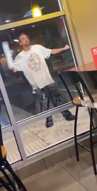 Someone let this man inside!