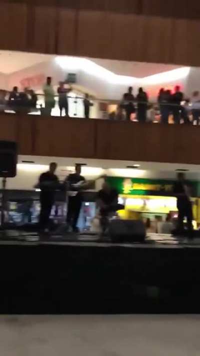 Don't worry the waterfall is all just part of the show, the bucket was just to be safe