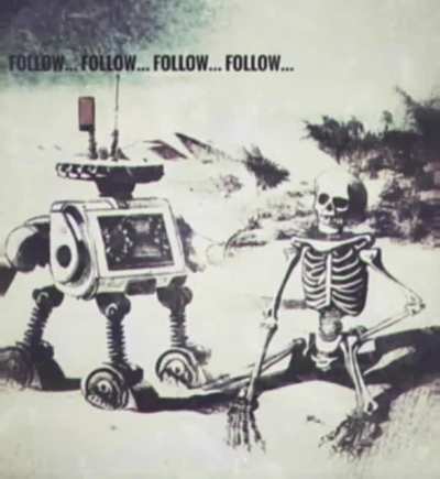 Some glitch and modifications but used &ldquo;Robot in desert&rdquo; and &ldquo;skeleton in desert&rdquo; to get two images and combined. Used DREAM