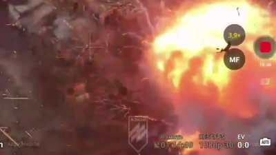 Ukrainian tank shoots up a Russian BTR-82A APC from a close range during engagement near Toretsk on the Donetsk front.