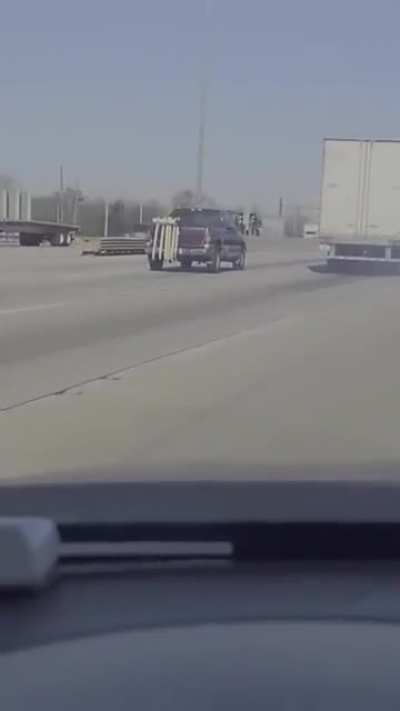 Semi truck driver doesn&rsquo;t even know he&rsquo;s dragging car on highway