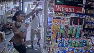 Man points gun at father &amp;amp; baby (man not charged, victim didn't show up to court)