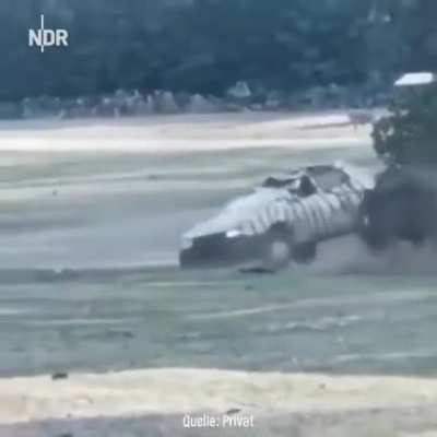 WCGR blocking the path of a wild rhinoceros