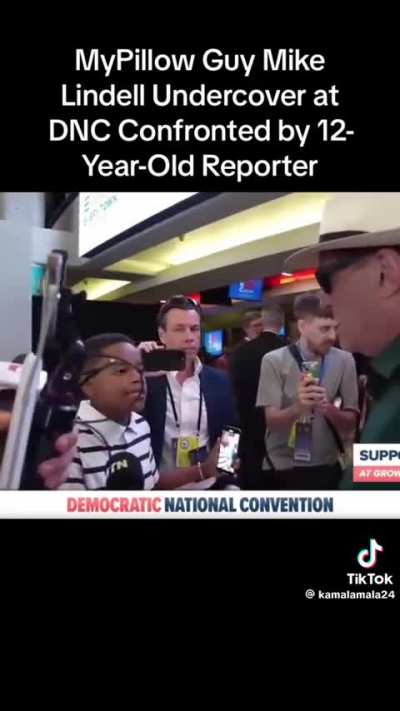 Mike Lindell, my pillow guy, who is "undercover" at DNC gets into argument with 12 year old 