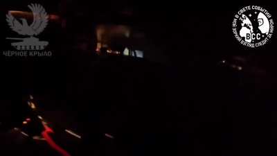RU POV: GoPro footage inside a T-90M from the "Black Wing" tank battalion of the "North" Group receiving a direct hit which causes a small fire that is quickly extinguished and the tank continued.