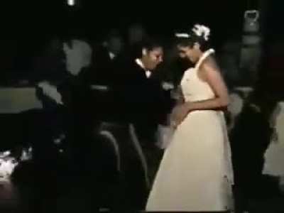 Carrying fancy flaming drinks in a wedding dress isn&rsquo;t the best idea.