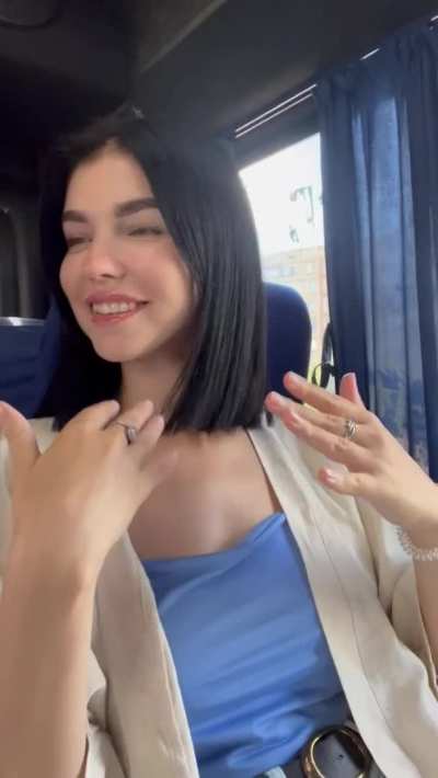 Bus 🚌 boobs out 🤩