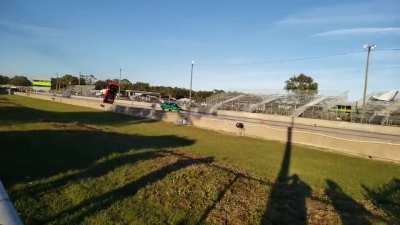 Drag racing Camaro launches, lands on all four wheels