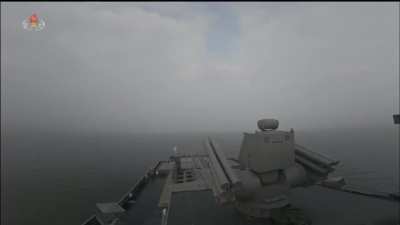 Launch of five cruise missiles by the North Korean destroyer "Choi Hung".