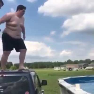 HMF as I jump in the pool.