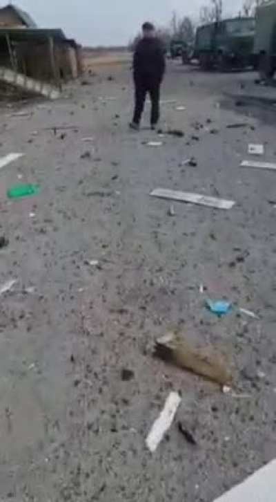 Destroyed ukraine column nearby Melitopol
