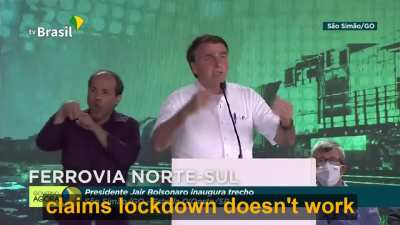 04 March 2021. Bolsonaro lies about WHO's official stance on lockdowns. "Even the discredited WHO claims lockdown doesn't work".