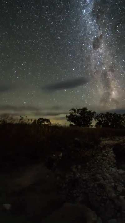 Overnight time-lapse photography of the earth's rotation