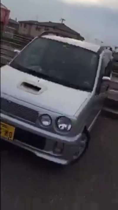 When dancing on the roof of the car. 