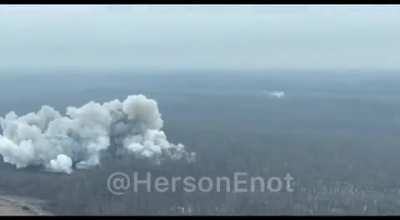 RU POV: The work of heavy flamethrower systems TOS-1A on the positions of the Armed Forces of Ukraine.
