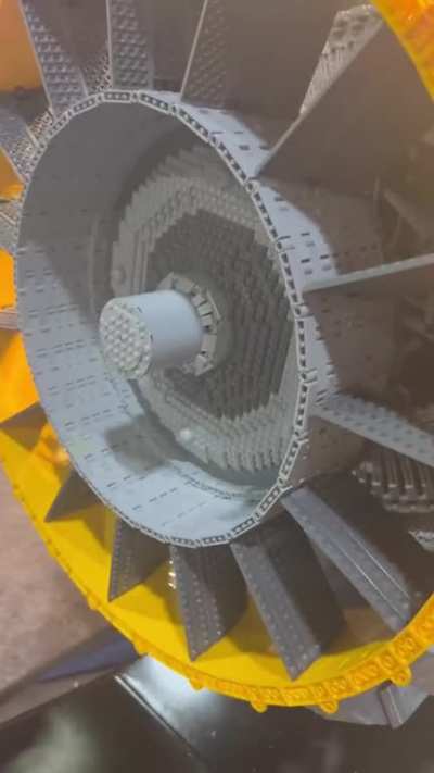 Jet engine made out of Lego with moving parts