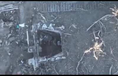 Russian Soldier Tries to Grab Drone Dropped Grenade in Order to Throw it Away