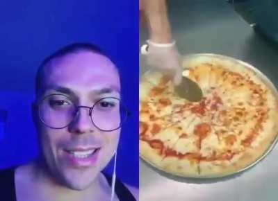 Cutting pizza