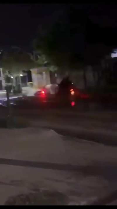 Accident during a police chase due to poor road conditions.