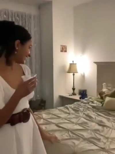 Don't sit on my bed! 
