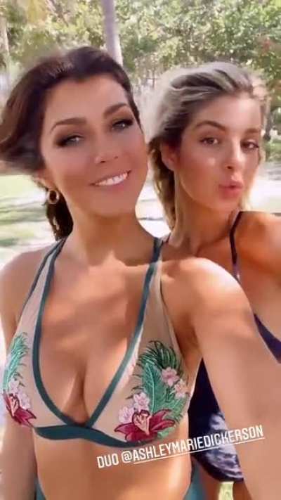 Floral suit with friend