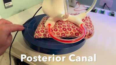 Working prototype of inner ear vestibular canals illuminating based on plane of rotation