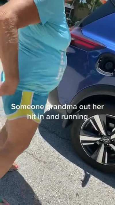 Grandma Karen run away after damaging a gas pump