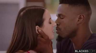 Angela White and Jason Brown kiss