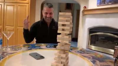 Kids challenge with Jenga. Had to prove them wrong.