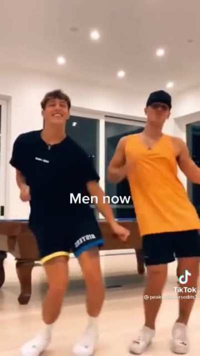 Men now: dance. Men before: smoke while walking and wearing suits on a tv series made in 2013 about British gangsters