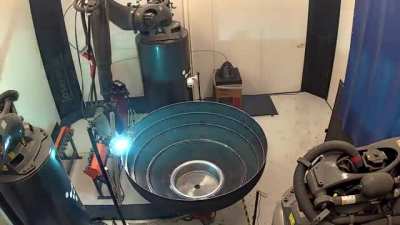 Timelapse 3D Printing A Rocket Fuel Tank Using Laser Deposition Welding Technology