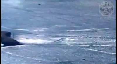 Archive footage showing one of the battles for Snake island