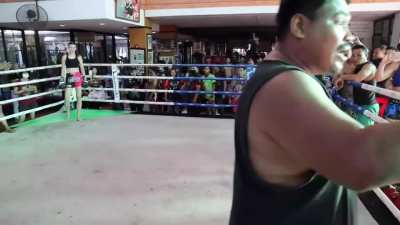 ONE FC Smilla Sundell defeats a guy in a Muay Thai Fight