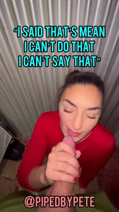 Arbitrary Rules of a Cheater: She&rsquo;s fine with sucking cock on camera but won&rsquo;t say she likes it more than her mans? 🤔&hellip;(until she does! 🤣)