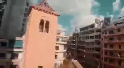 Amazing drone shot that shows the destruction in Beirut 😔❤️