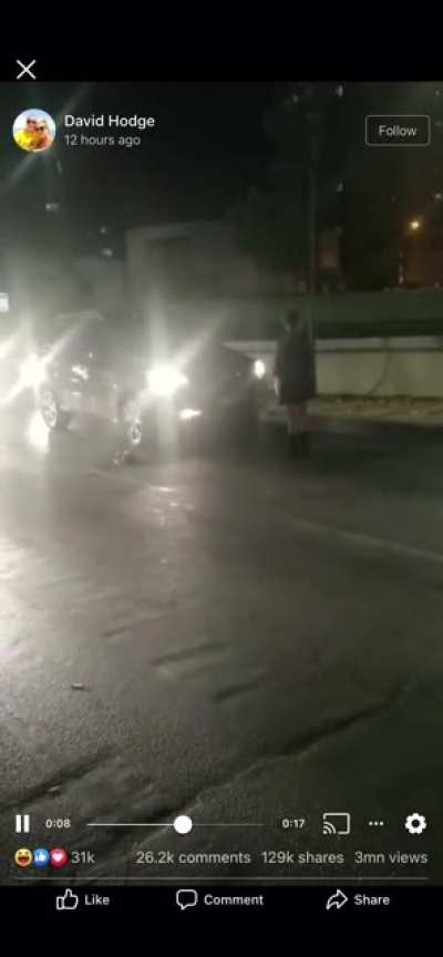 Trying to block a car doesn&rsquo;t go too smoothly