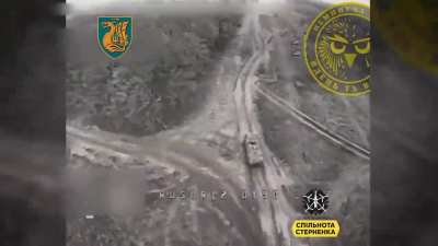 The Ukrainian 36th Brigade using FPV Kamikaze drones to attack various Russian AFV's near Krynky [Published 25/12/2023]
