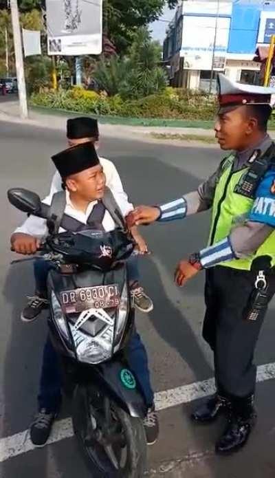 I think he did something wrong and the police tried to stop him so he's crying his way out of this