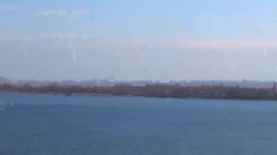 Russian SU-25 gets hit by a Ukranian MANPAD but still manages to deliver airstrike before flying low out of the area. Kherson region [26.02.2022]