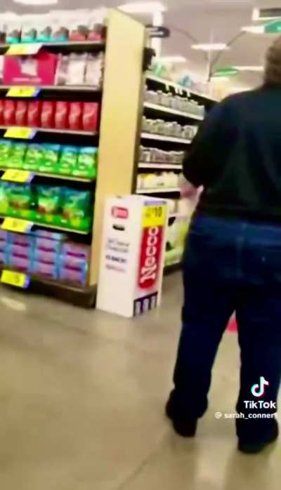 Foodstore Karen is using Jesus to make her shopping easier
