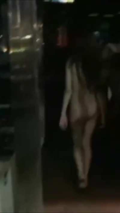 Naked beauties danced in front of a nightclub, and then they had a naked disco in the club