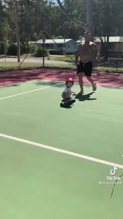 Two year old learning how to skate
