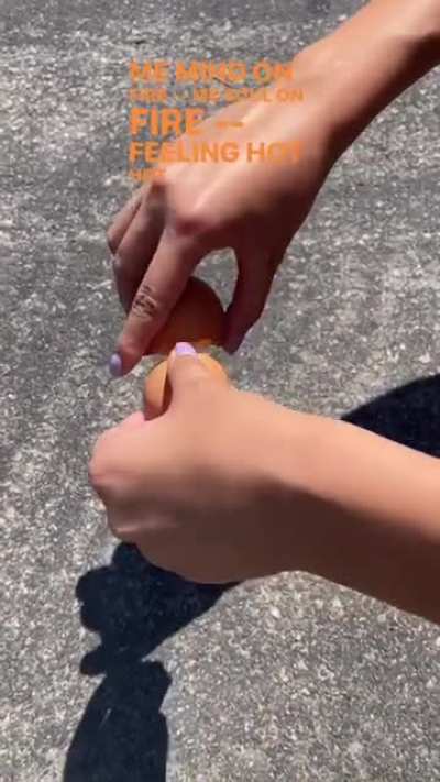 Cooking an egg on the sidewalk, part 1